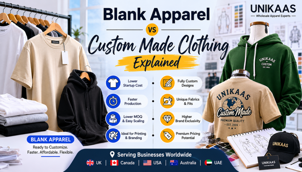Blank Apparel vs Custom Clothing Explained | Unikaas