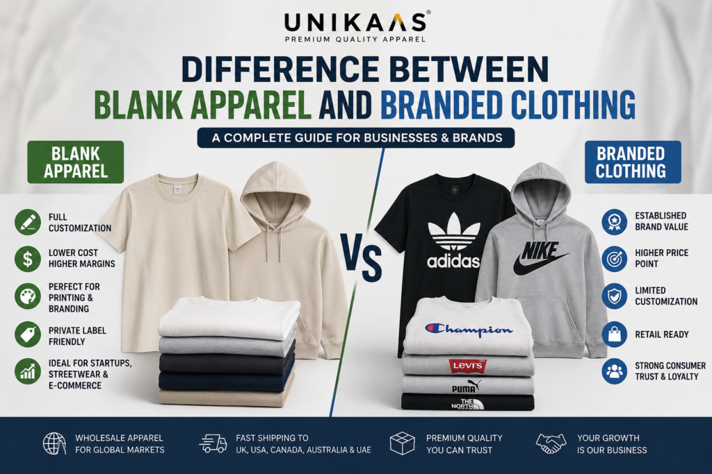 Difference Between Blank Apparel and Branded Clothing | Unikaas UK USA Canada UAE Australia