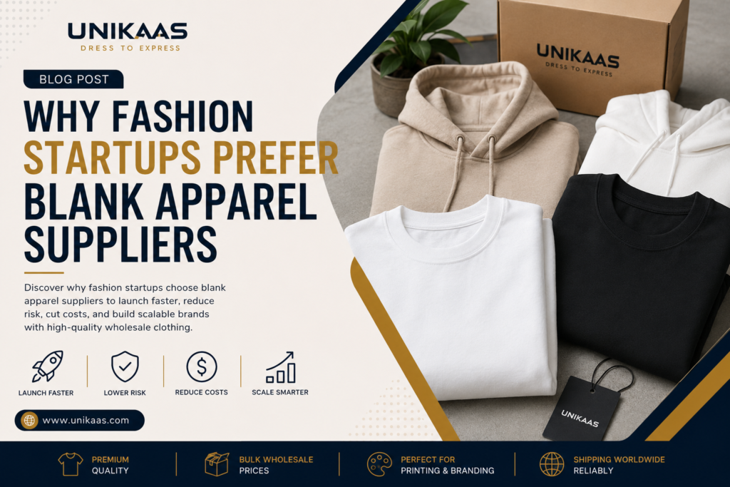 Why Fashion Startups Prefer Blank Apparel Suppliers | Unikaas UK USA Canada Australia UAE